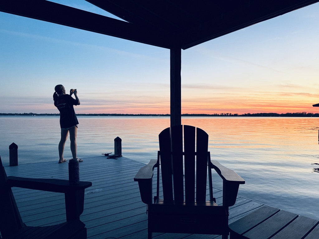 beautiful lake sunset